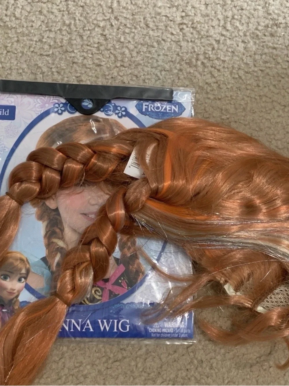 Disney Frozen Girls Anna Wig Halloween Costume Cosplay New Child Princess - Picture 2 of 2